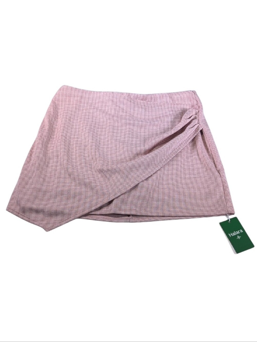 Halara High Waist Asymmetrical Pink Sand Houndstooth Work Skort Size Large